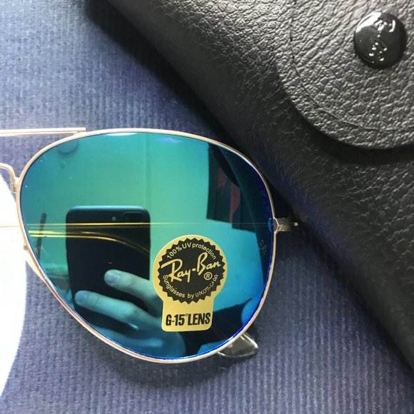 Ray-Ban Aviator Flash POLARIZED Gold Sunglasses RB3025